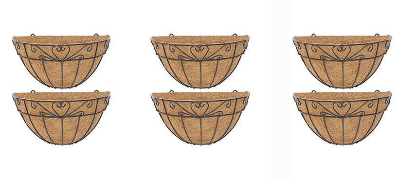 GARDEN KING 12 INCH Heart Design Coir Wall Baskets, Natural Coir Planter Baskets for Flowers, Balony Pots and Planters, Ideal for Home & Garden Decorations (Set of 6 PCs) (B0CNPD8JLQ) Amazon Price History, Amazon Price Tracker