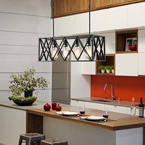 image for isramp Marble Finish Kitchen Island Pendant Lighting Fixture 4-Light, 