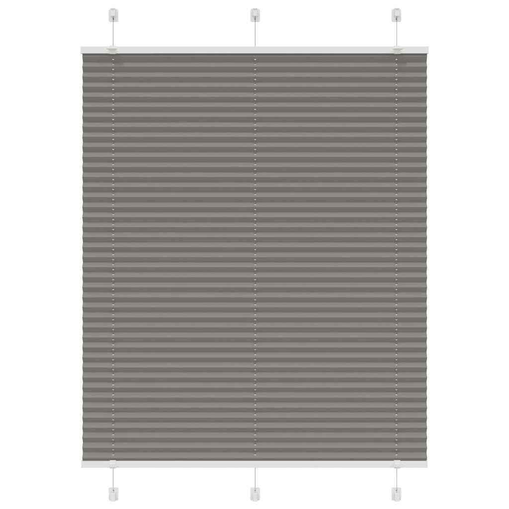 vidaXL Pleated Blind Anthracite 110x100 cm Fabric Width 109.4 cm Polyester, pleated window shade, pleated shade, concertina blind, plisse blind