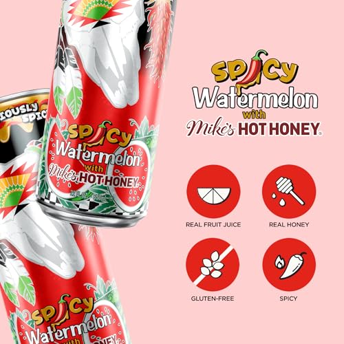 Image of AriZona Spicy Watermelon x Mikes Hot Honey |Fruit Juice| 22 Fl Oz (12 Pack)