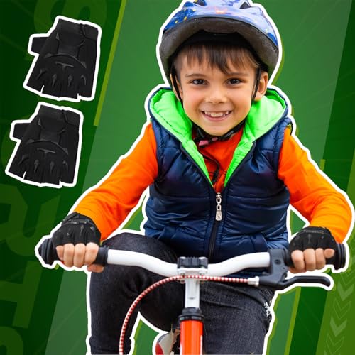 Image of Boao 3 Pairs Kids Half Finger Bike Gloves