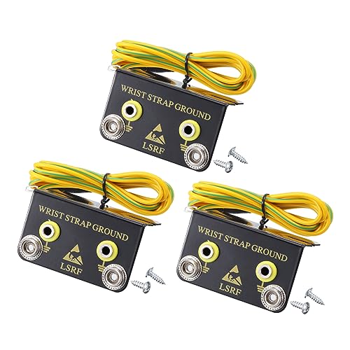 Image of MECCANIXITY ESD Anti Static Grounding Socket L Shaped ESD Ground Socket Connector 2 Hole for Wrist Strap Grounding, Pack of 3
