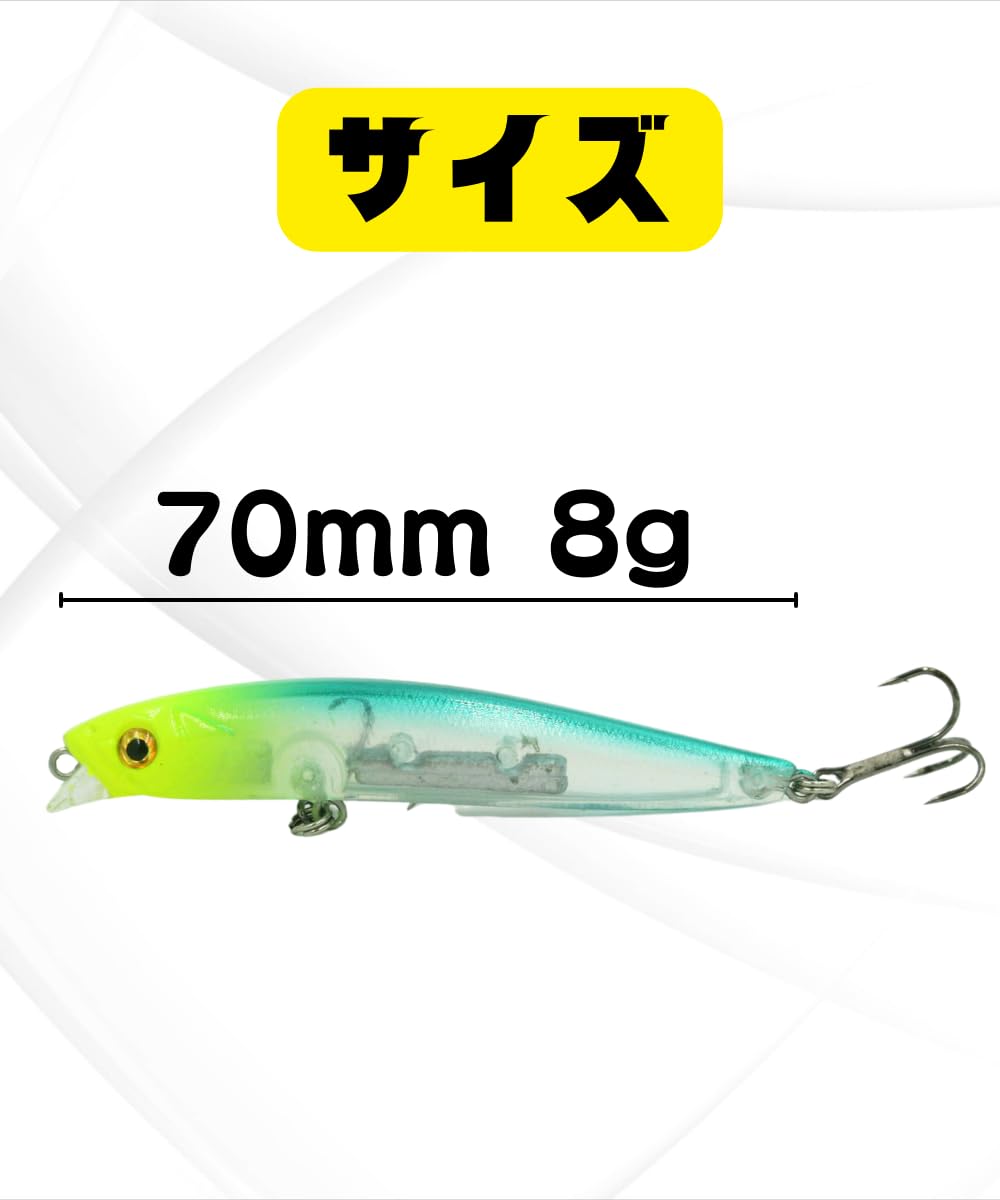 Amazon.co.jp: Blue Ocean シンキング ミノー ルアー 70mm 8g 5個