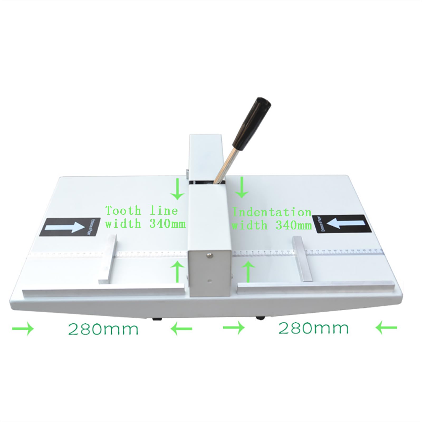 Máquina plegadora manual, máquina de doble uso con sangría de línea punteada de 340 mm, máquinas plegadoras de tarjetas con profundidad de pliegue ajustable para documentos, tarjetas, fotos, invitacio
