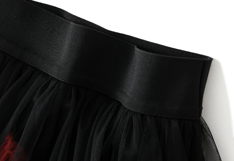 Women Tulle Skirts High Low Layered Color Block Puffy Fairy Mesh Tutu Skirt4