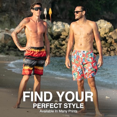 Image of Kanu Surf Men's Big Viper Extended Size Stripe Swim Trunk