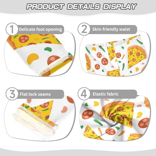 Pizza Slice Girls Leggings,Workout Leggings for Girls Toddler Athletic Leggings Size for 3-10T3