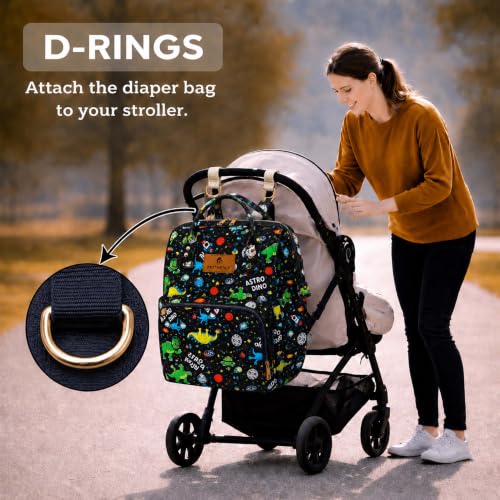 Image of Motherly Patented Diaper Bag Backpack for Moms | Waterproof Baby Travel & Maternity Bag |Spacious Nappy Bag with Multiple Compartments, Insulated Bottle Pockets & Warranty (VivaLuxe Series,Space Blue)