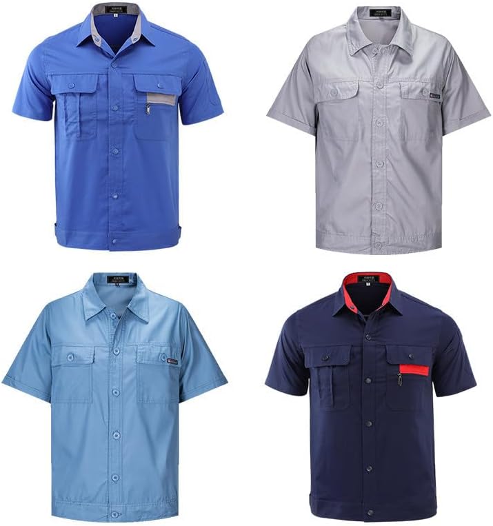 Men’s and women’s summer short sleeved work suits lightweight stain-resistant and hard-wearing workwear