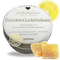 ARTBYKUFNER Premium Lederbalsam farblos, natürliche Lederpflege mit Bienenwachs, Lederwachs ohne Lösungsmittel, Lederfett schützt und nährt Leder von Auto, Möbeln, Schuhen, Taschen, Sattel uvm. 100 ml