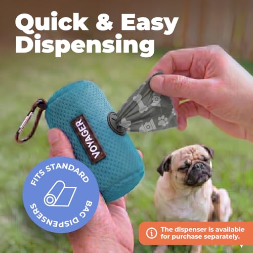 Image of Best Pet Supplies Dog Poop Bags (150 Bags) for Waste Refuse Cleanup, Doggy Roll Replacements for Outdoor Puppy Walking and Travel, Leak Proof and Tear Resistant, Thick Plastic - Gray
