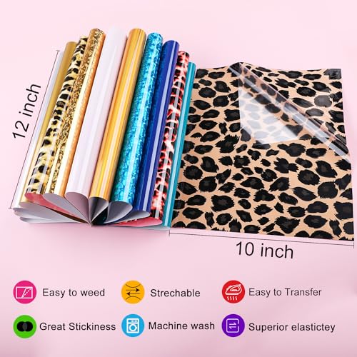 Caregy Htv Heat Transfer Vinyl Bundle: 80 Pack 12 Inch X 10 Inch Iron On Vinyl For T-Shirt thumb #2