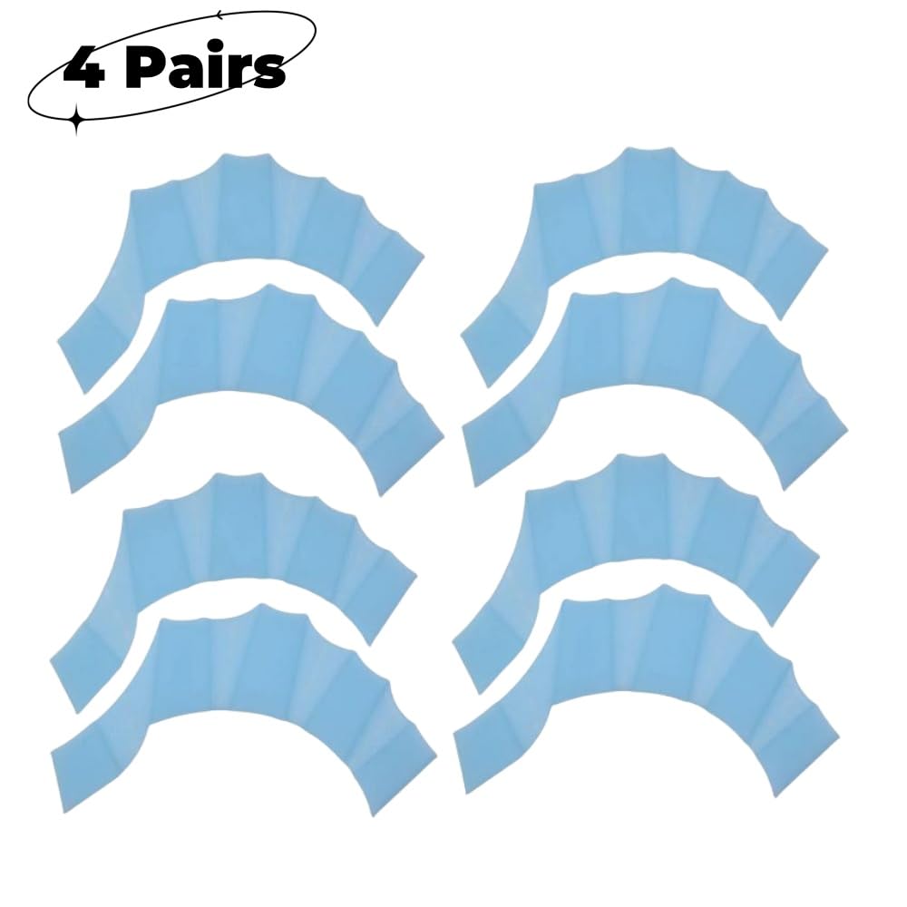 TATACLEA 4 Pairs Silicone Swim Paddles Gloves,Swim Gloves,Full Palm Webbed Gloves for Kids and Adults,for Swimming,Diving,Training,Multi-Color Options,L is Suitable for Adult Men