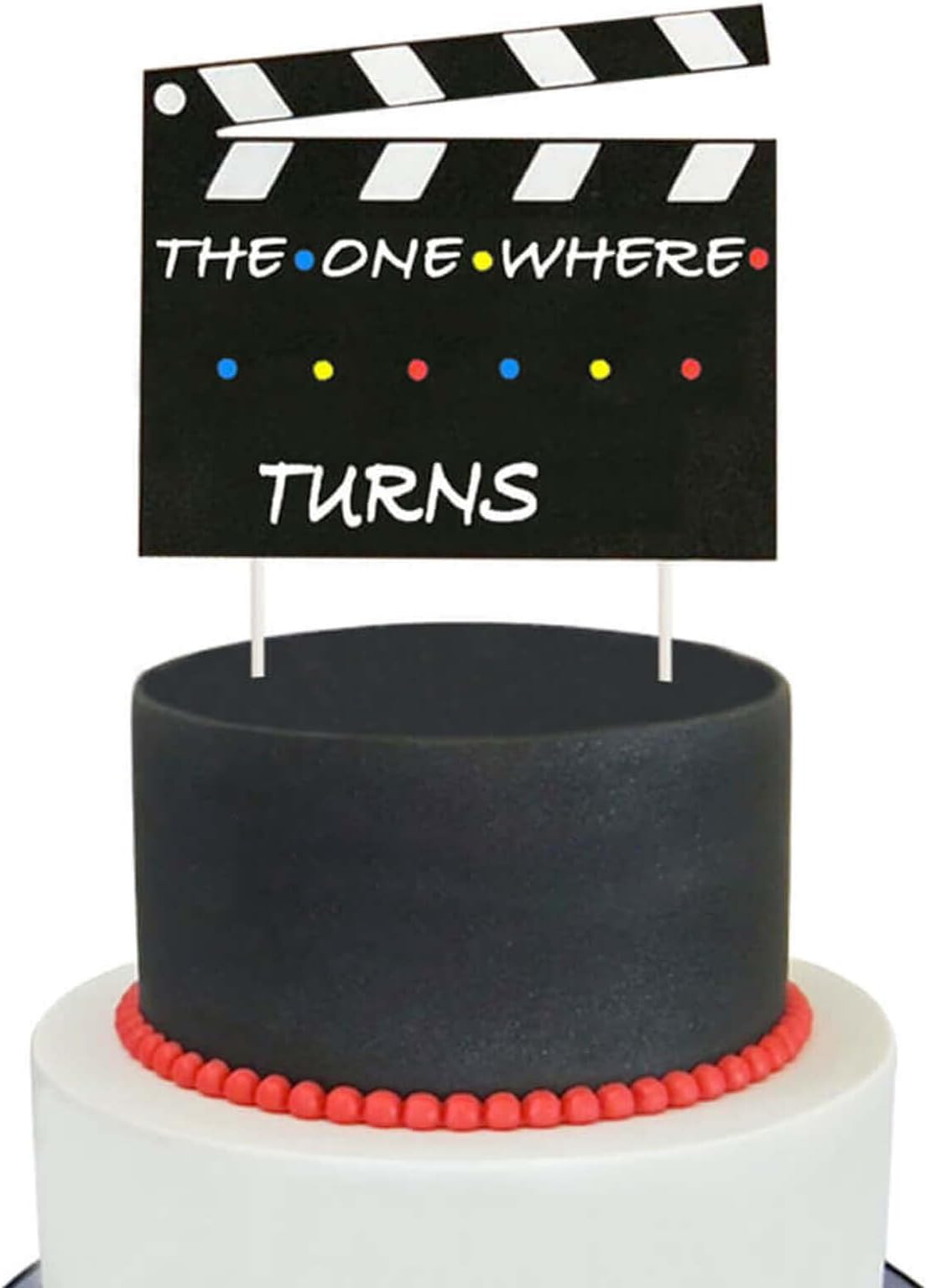 XXDecor TV Show Birthday Cake Decorations Personalized The One Where (Name) Turns (Age) Cake Topper for TV Show Theme Birthday Party Supplies Decorations