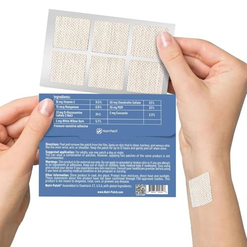 NUTRI-PATCH Inflam Topical Skin Patch | Infused with Turmeric, MSM, White Willow Bark and Vitamin C, 30 Count
