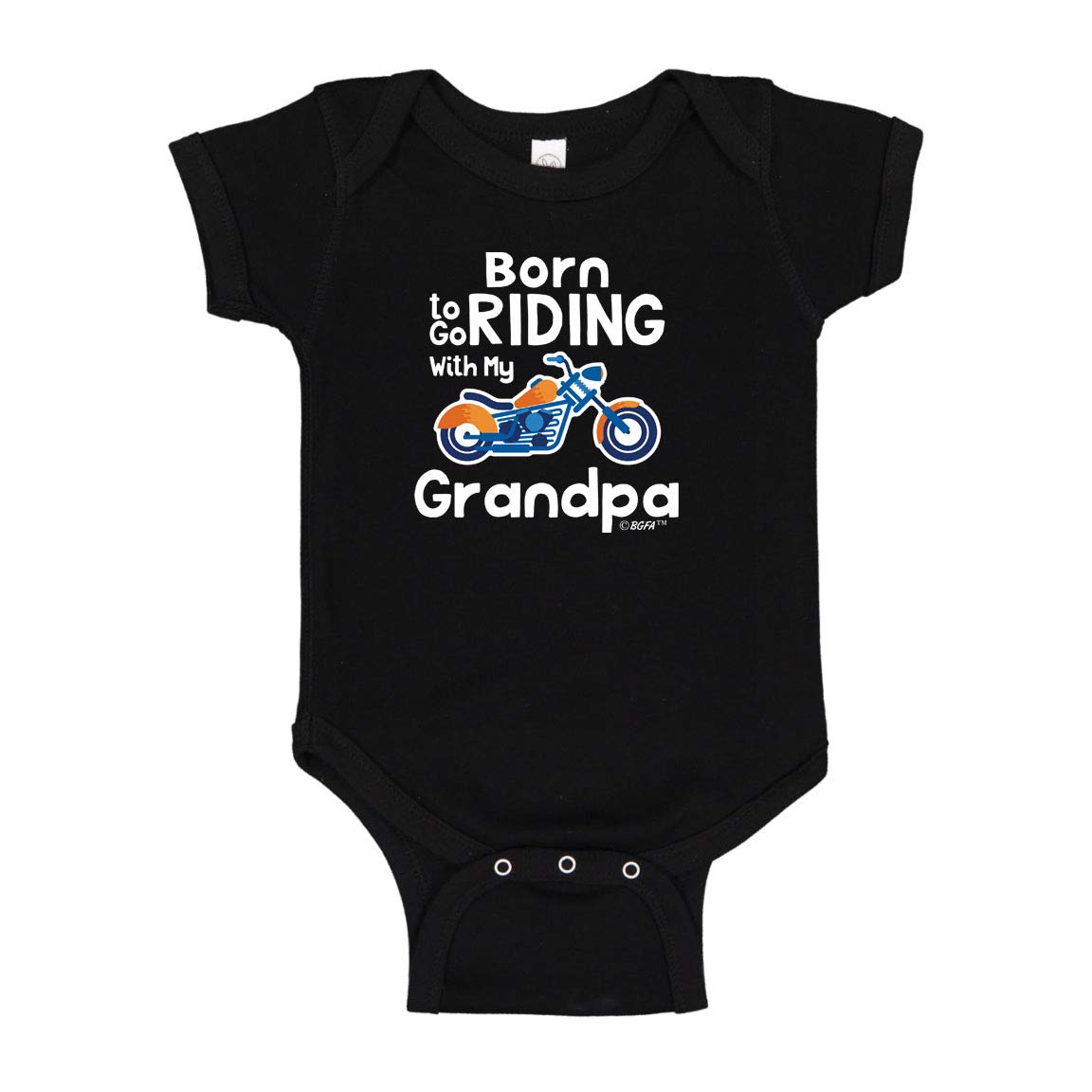 Grandpa Baby Outfit Baby Motorcycle Outfit Born to Go Riding with my Grandpa Biker Bodysuit Newborn Black
