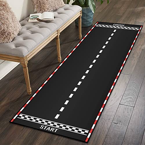 Tapete corredor de área 60 x 180 cm con diseño de pista miniatura 1