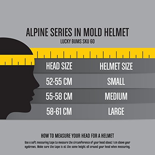 Lucky Bums Alpine Men Women Audio Chip Ready Ski Helmet, Charcoal, Small - Thumbnail 2