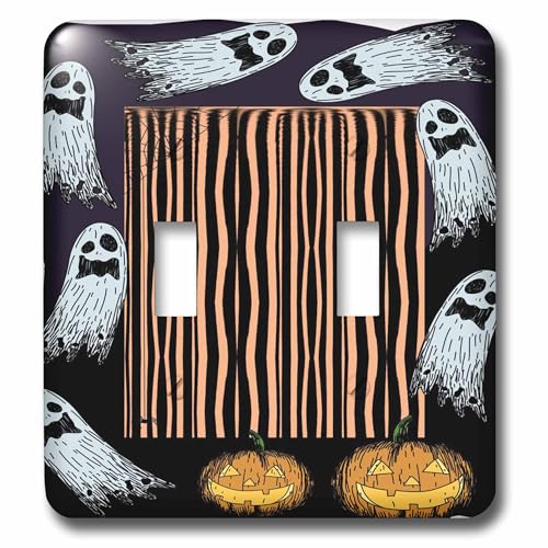 Interrupteur à baïonnette Halloween Ghosts 3dRose remplace un cache blanc terne par des fantômes