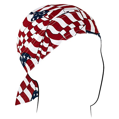 Zanheadgear Z265 Flydanna Bandanna, 100% Cotton, Wavy American Flag