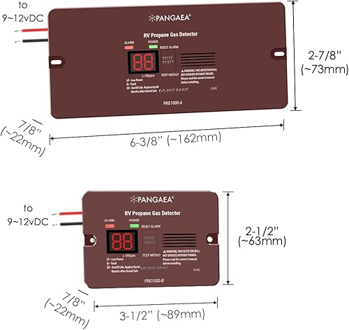 Miniatura 16 de PANGAEA Detector digital de gas propano RV con alarma fuerte de 85 dB, CC 12 V, para remolque, autocaravana, autocaravana