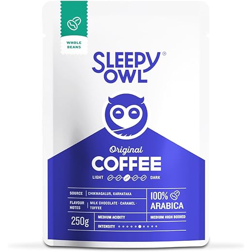 Sleepy Owl Original Medium Roast Whole Coffee Beans 250g 100