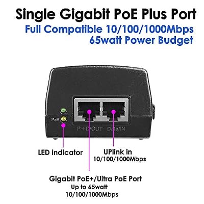 60W Gigabit PoE+ Injector, 10/100/1000Mbps, PoE++ Nepal | Ubuy