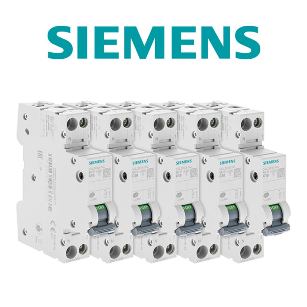 SIEMENS - Lot De 5 Disjoncteurs Électriques Phase + Neutre 10A