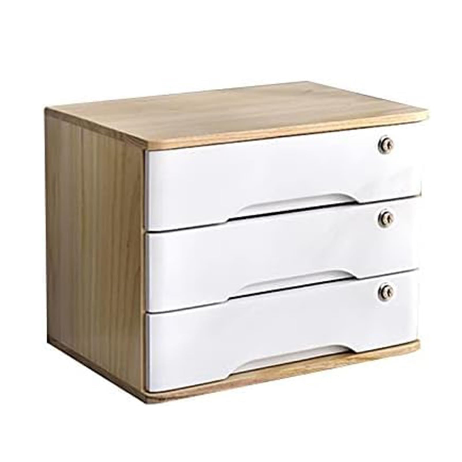 Organiseur de documents A4 sécurisé : mini meuble de rangement bois à clé