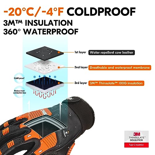 Vgo... Winter Work Gloves Men Waterproof - Image 2