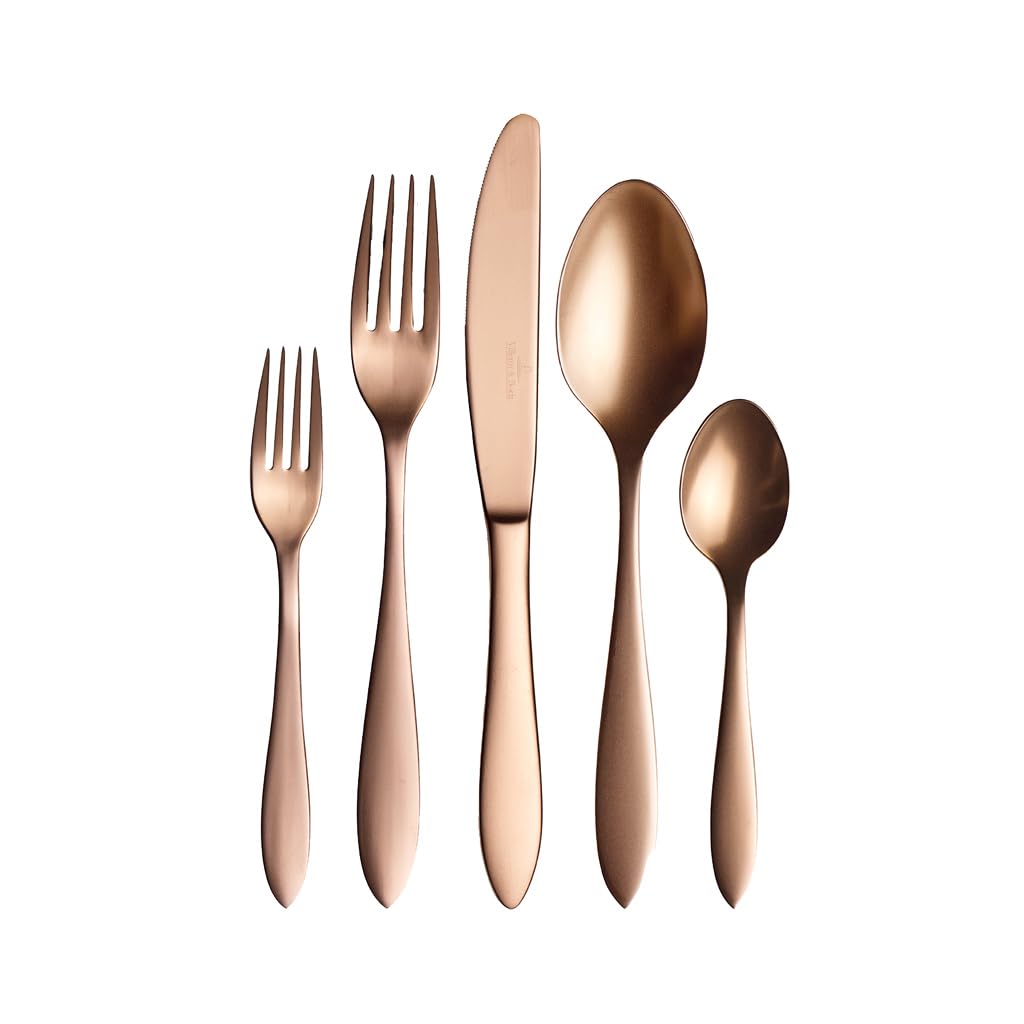 Villeroy & Boch - Manufacture Besteckset 20tlg. Gold, Besteck, Tafelbesteck, Besteck Set 6 Personen, Edelstahl