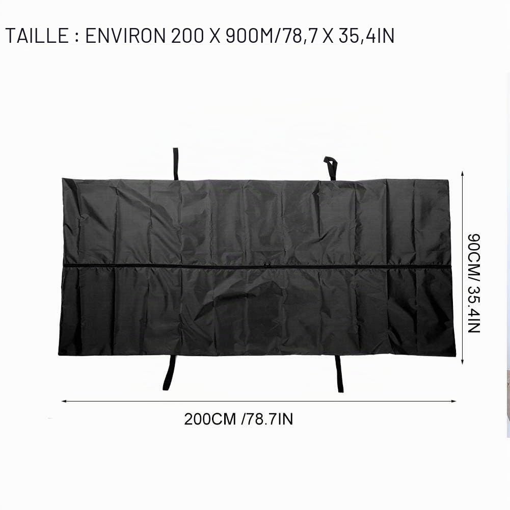 Sac de cadavre étanche 210D pour le corps Sac de rangement imperméable 200 x 90 cm Noir