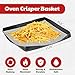 Air Fryer Basket for Oven - Non-Stick Oven Air Fryer Basket - Crisping Sheet for Baking Crisp Pizza, Chips, Fries, & More With Less Oil, Butter or Cooking Spray - Dishwasher Safe Air Fry Basket Black