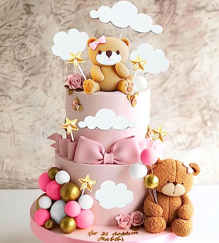 JeVenis Decorazione torta baby shower rosa Orso
