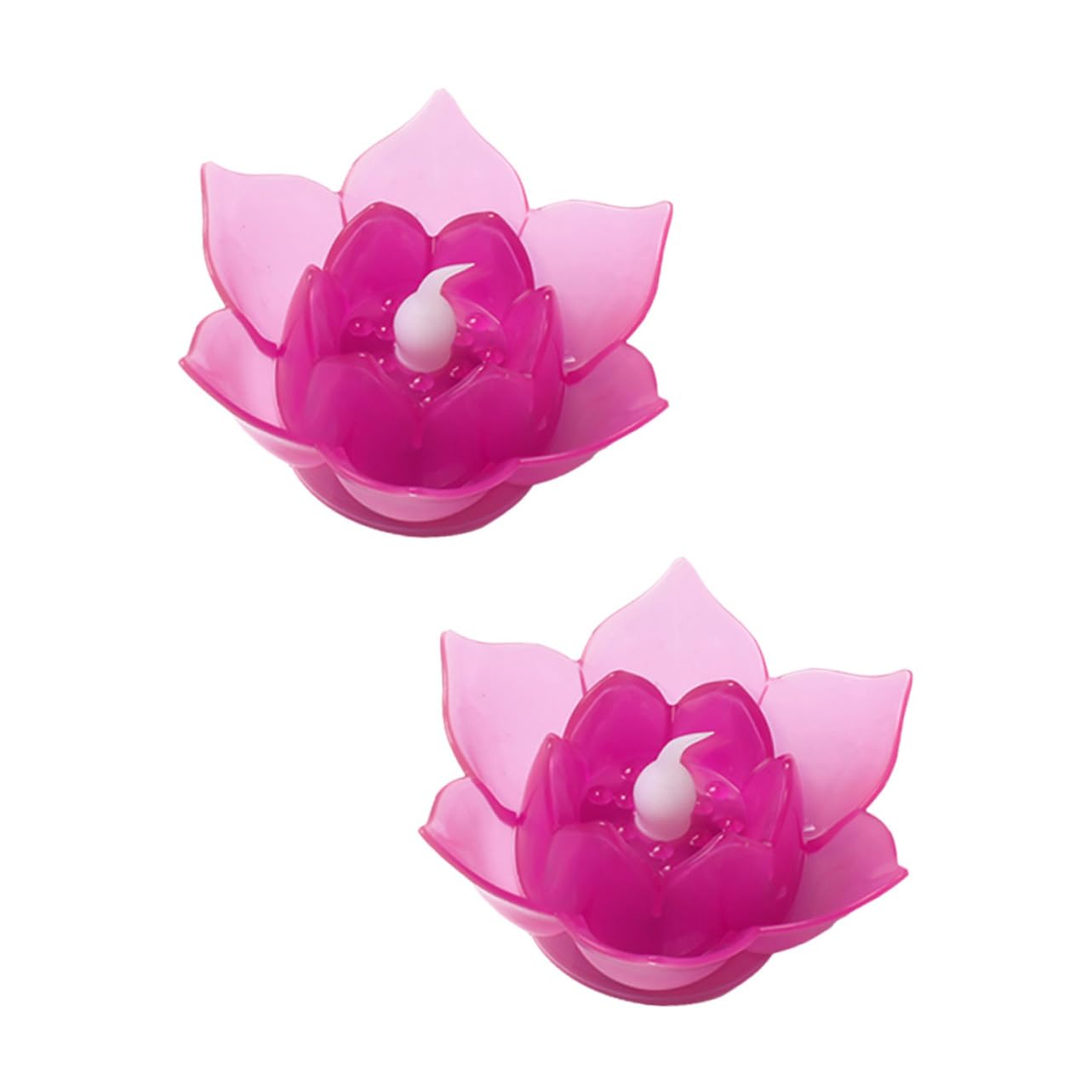 Housoutil2pcs Wedding Decoration Christmas Decor Battery Candle Flower Floating Light Fengshui Floating Light Floating Lamp LED Night Lights Lotus Buddha Lamp Water Proof Row of Lights LED