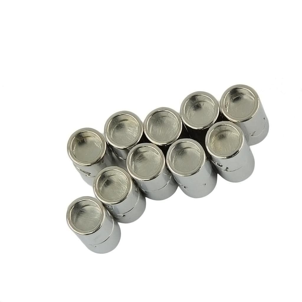jojomis Lot de 10 fermoirs en forme de tube de 7 mm pour fabrication de bijoux - Blanc