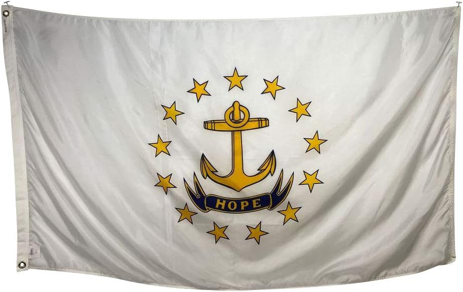 2x3' Rhode Island State Flag - All Weather Nylon & Reinforced Fly End Stitching - Made in USA (2x3')