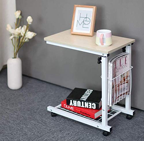 WJFTODAY Höhenverstellbarer Überbetttisch, mobiler Laptop-Schreibtisch
