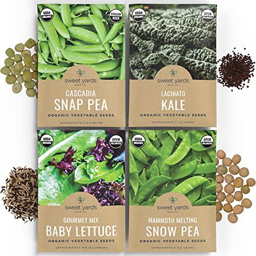 Organic Cool Weather Spring And Fall Vegetable Seeds Variety Pack- Non-Gmo Usda Certified Organic Open Pollinated Heirloom Usa Seed Packets #TOP3