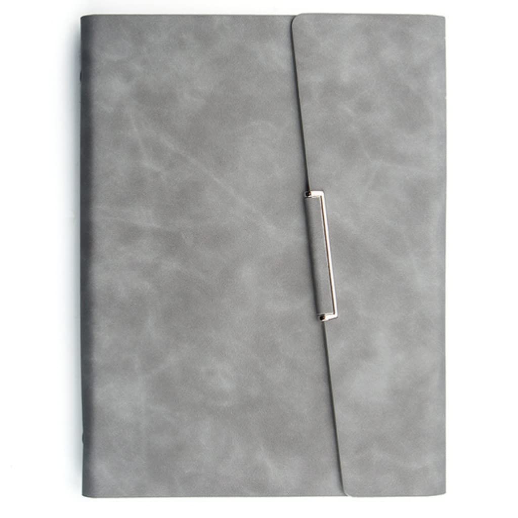 Cuaderno de papelería creativo - Bloc de notas de negocios de hojas sueltas triples A5 con cubierta de cuero desmontable A5