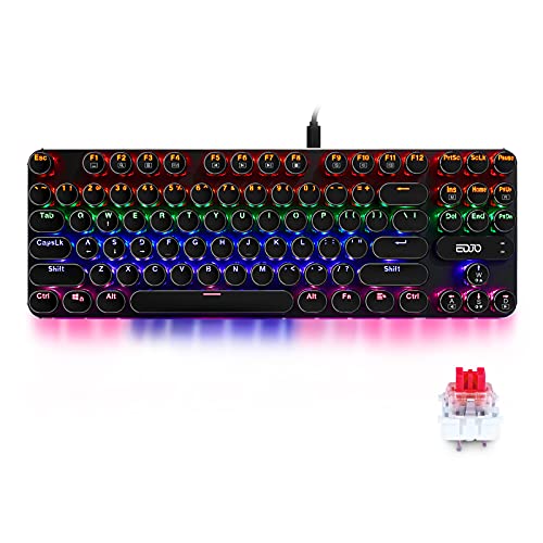 Black Friday - 40% OFF Mechanical Gaming Keyboard, EDJO 87 Keys Red Switches with LED Rainbow Backlit Wired Computer Gaming Keyboard for Windows PC Gamers 🛒 Crazy Deals Mechanical Gaming Keyboard, EDJO 87 Keys Red Switches with LED Rainbow Backlit Wired Computer Gaming Keyboard for Windows PC Gamers