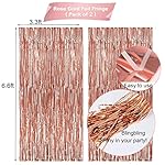 Rose Gold Birthday Party Decorations, Happy Birthday Banner, Rose Gold Fringe Curtain, Heart Star Foil Confetti Balloons, Hanging Swirls for Women Girls Birthdays Princess Party - Image 3