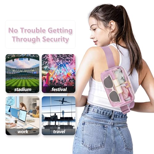 Image of Clear Fanny Pack Stadium Approved Belt Bag, Clear Purse for Stadium Events