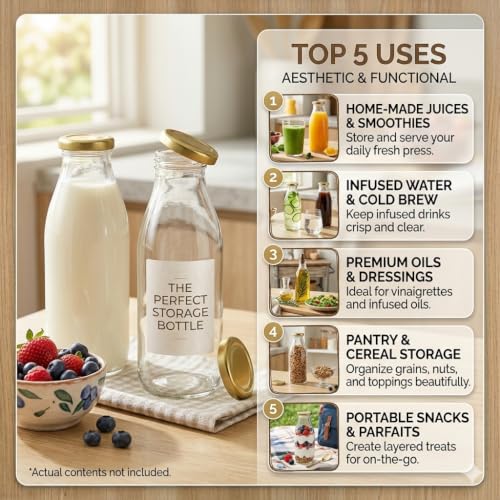 Image of Pure Source India Glass Bottle, 300ml, Set of 6, Clear
