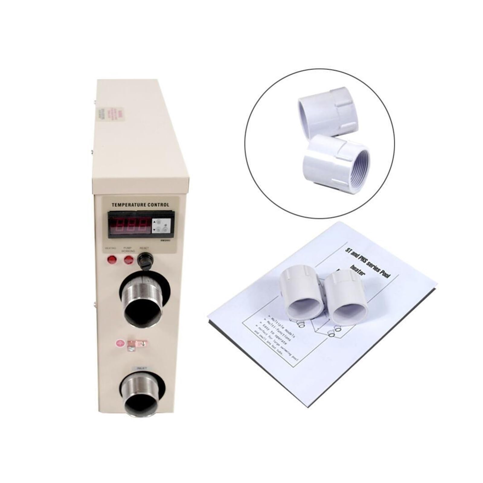 Calentador de Piscina Termostato de Calentador Agua Digital eléctrico 5, kW for Piscina, SPA, bañera hidromasaje, calefacción Bomba de Calor para Piscina