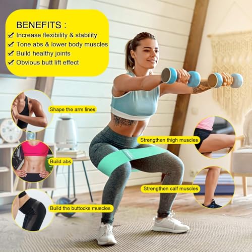 Resistance Bands, 3pcs Fitnessbänder Hip Widerstandsbänder Set mit starker Dehnbarkeit, 3 Zugkraftstärken rutschfeste Trainingsband, für Hüfte Beine Pilates Yoga Krafttraining(grün+rosa+lila)