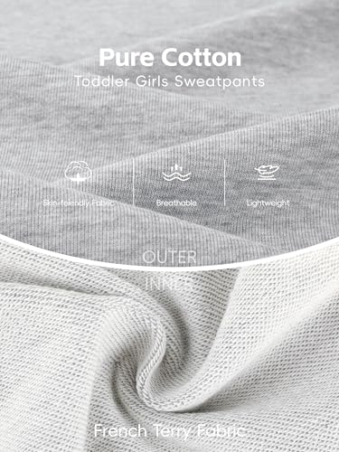 3 Pack Toddler Sweatpants Cotton Baby Girls Joggers Toddler Girls Sweatpants with Pocket Drawstring2