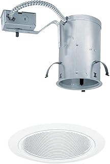 Juno Lighting IC20R & 205-WWH 5-inch IC-Rated Remodel Recessed Housing w/Downlight Baffle Trim, White