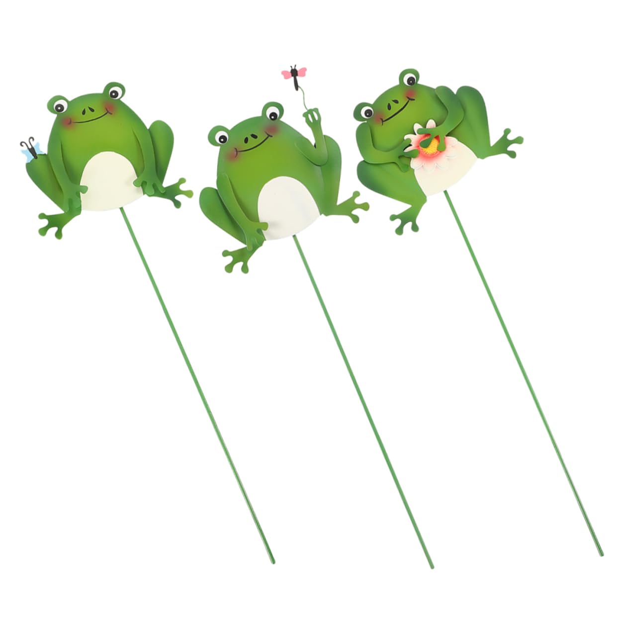 Supvox 15stücke Teiliges Gartenstecker Mit Dekorativen Fröschen Iron Flowerpot Stakes Für Garten Und Terrassendekoration Geschenkidee Für Gartenliebhaber