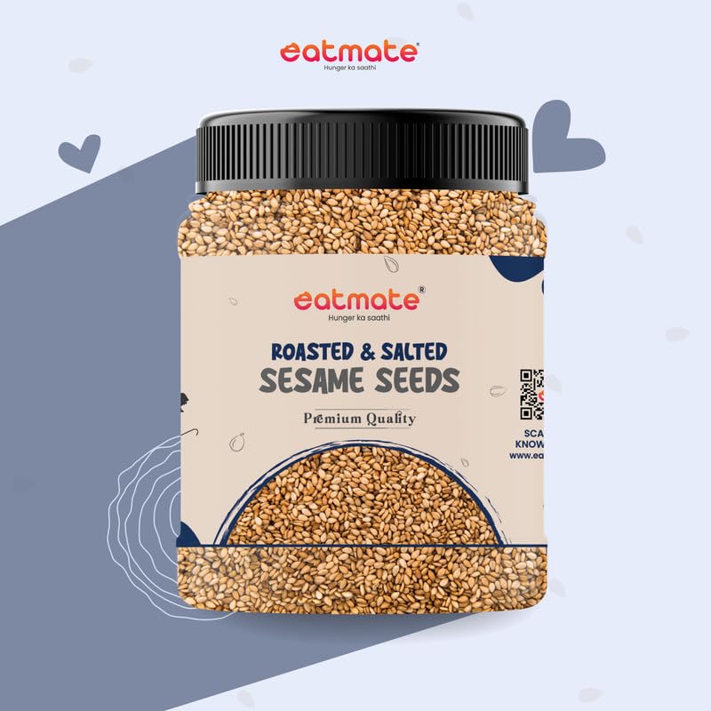 Image of Eatmate Roasted Sesame Seeds 100g | Calcium & Fiber Rich Safed Til | Nutty Crunchy Vegetarian Seeds for Eating, Cooking, Baking, Laddoo, Chikki & Tadka | Healthy Snack Ingredient (100g)